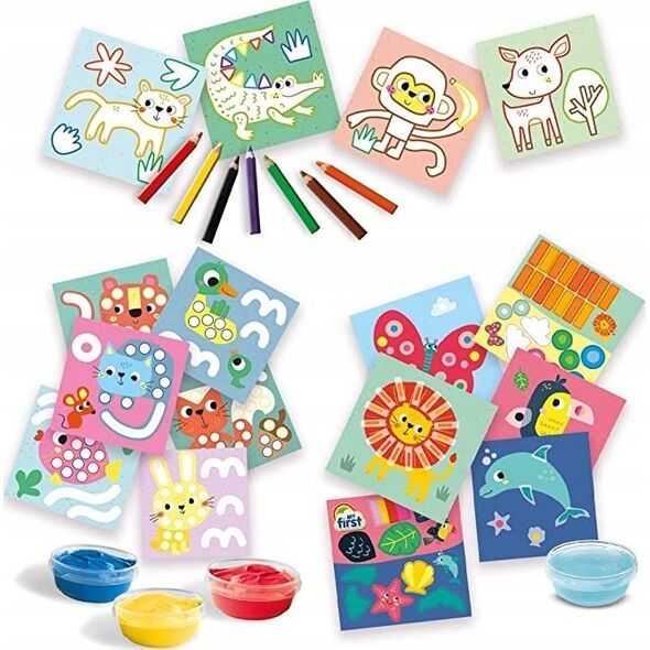 SES SES My first 3 in 1 fingerpainting set with colouring and sticking shapes