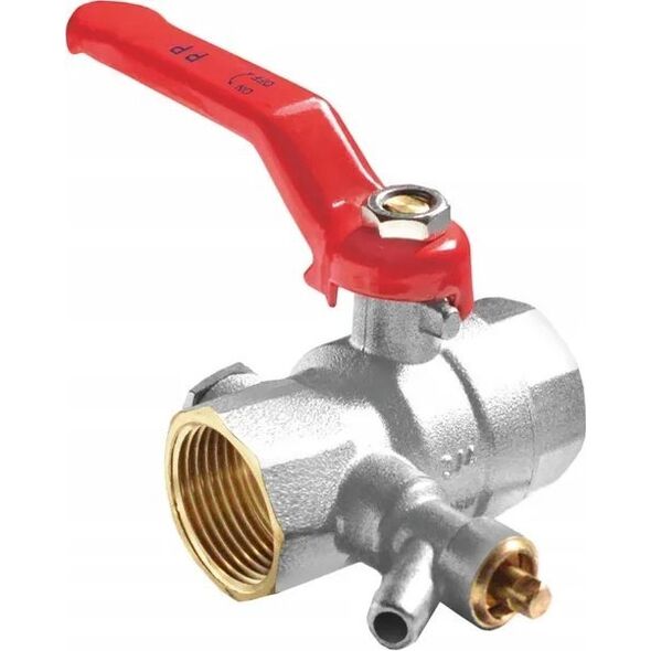 Perfexim PHA-008 G1/2 WW PN30 C DN15 Kurek kulowy z zaworem spustowym CuZn-C