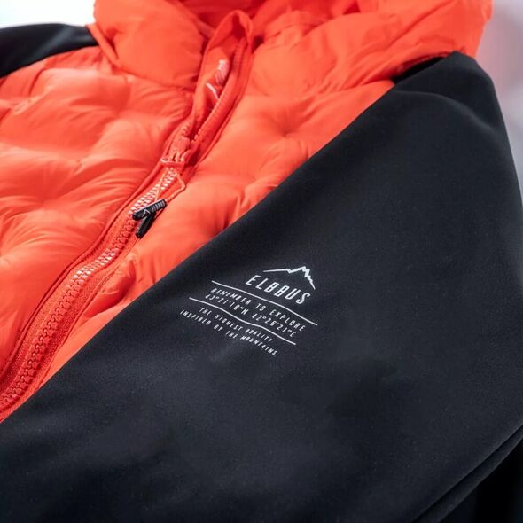 Elbrus Dziecięca kurtka przejściowa softshell z ociepleniem pikowana Elbrus Emini Tb pomarańczowo-czarna rozmiar 158