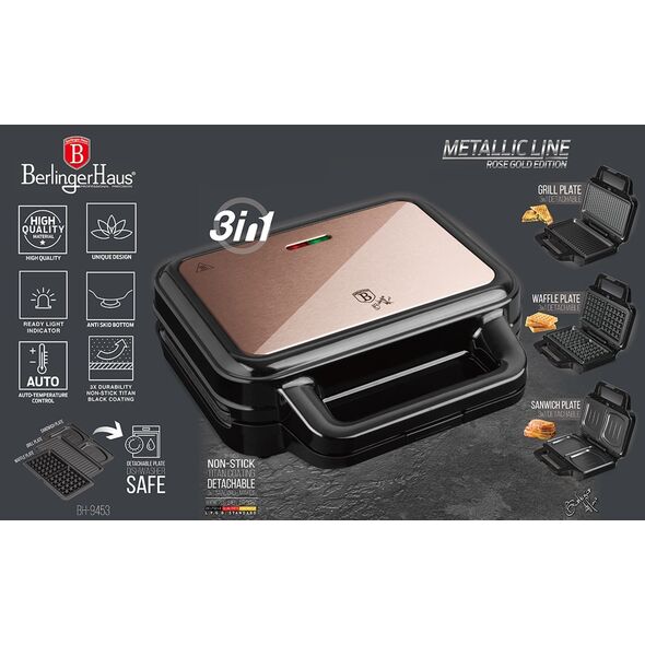 Gofrownica Berlinger Haus GRILL TOSTER GOFROWNICA 3w1 BERLINGER HAUS BH-9453
