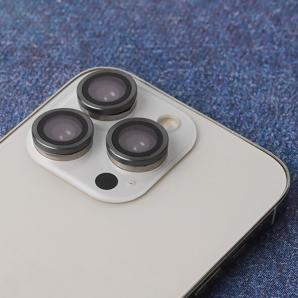 Set of lens glasses for iPhone 16 Plus 6,7&quot; black frame (2pcs) 5906961926951