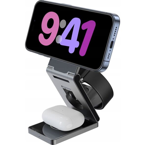 Bezprzewodowa Ładowarka 3w1 QI MagSafe na Telefon Zegarek Słuchawki Proove / Titan Volt