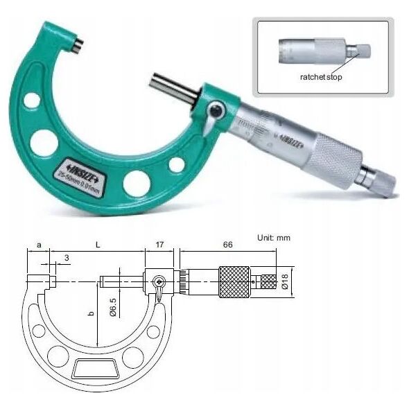 Insize MIKROMETR 25- 50 STANDARD /CERT. (Z)