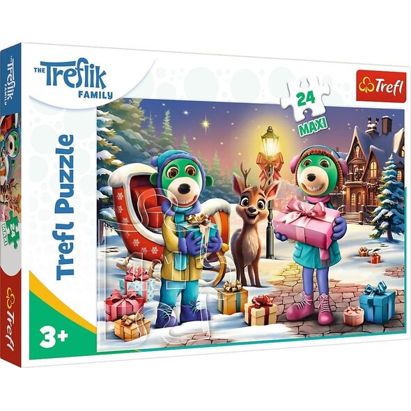 Trefl PUZZLE MAXI 24 Rodzina Treflików Zimowy czas 14360