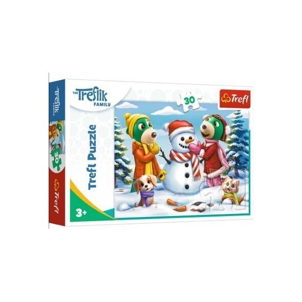 Trefl Puzzle 30el Zimowe zabawy Treflików. Rodzina Treflików 18300 Trefl