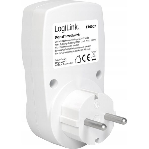 LogiLink Logilink Zeitschaltuhr, Digitaler Timer, Weiss