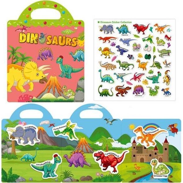 Askato Książeczka z naklejkami Dinozaury 22656