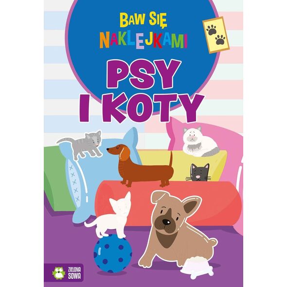 Zielona Sowa Baw się naklejkami Psy i koty NW 91789