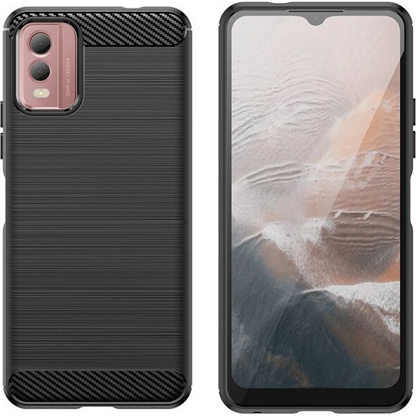 Hurtel Etui silikonowe Carbon Case do Nokia C32 - czarne