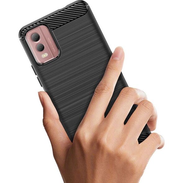 Hurtel Etui silikonowe Carbon Case do Nokia C32 - czarne