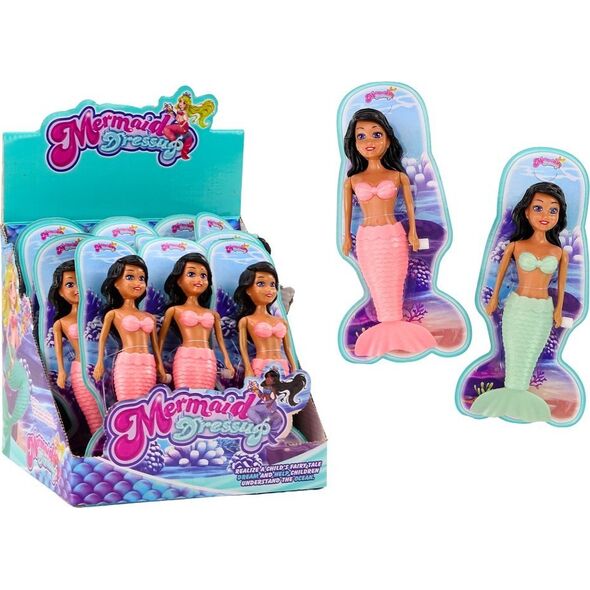 LeanToys Nakręcana Pływająca Syrenka Do Wody Turkusowa Różowa Do Kąpieli Lalka MIX