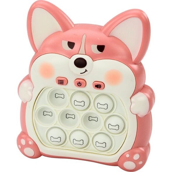 LeanToys Gra Zręcznościowa Konsola Pop-It Lisek 7 Trybów Gry Różowy Sensoryczna