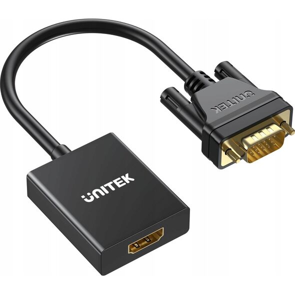 Adapter AV Unitek Unitek Adapter VGA na HDMI FullHD czarny 15cm