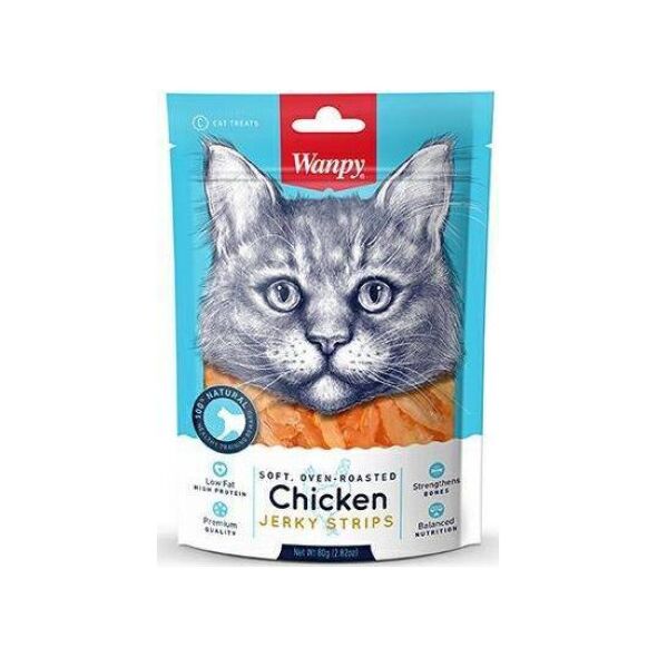 Wanpy Wanpy Chicken Jerky Strips 80g, Przysmak Dla Kota