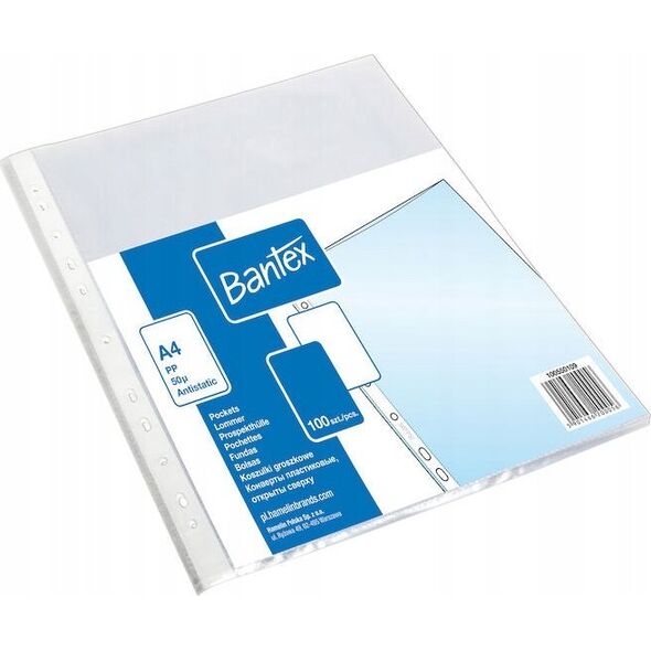 Bantex KOSZULKI GROSZKOWE A4 100 SZT. 203808