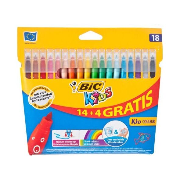 Bic FLAMASTRY BIC KIDS KID COULEUR PUDEŁKO 14+4 SZT - 841802