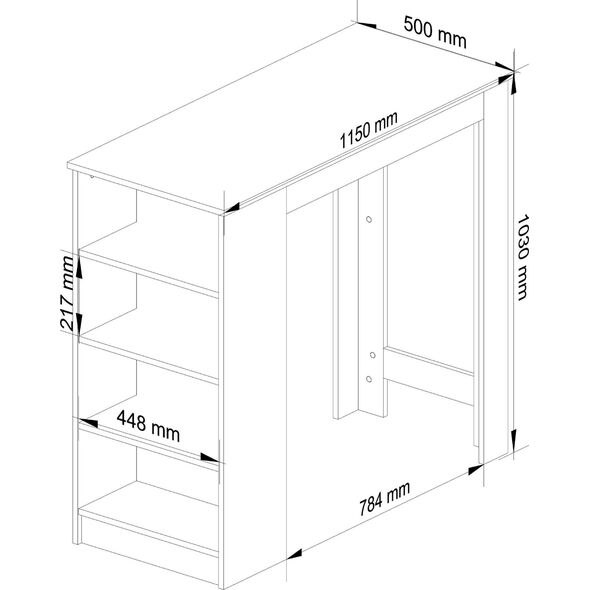 Fabryka Mebli Akord Stolik barowy pod hoker 115 cm - biały blat dąb sonoma
