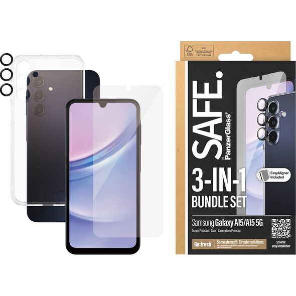 PanzerGlass SAFE. by PanzerGlass 3-in-1 Samsung A15, A15 5G