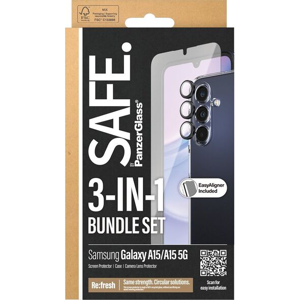 PanzerGlass SAFE. by PanzerGlass 3-in-1 Samsung A15, A15 5G