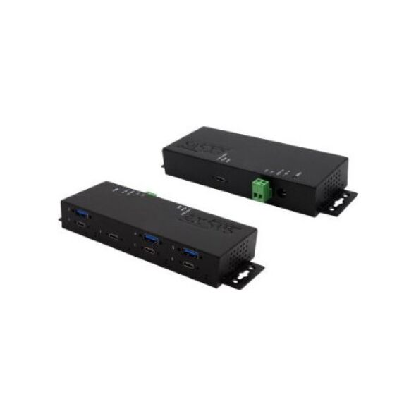 Exsys EXSYS EX-1237HMVS 7-portowy hub USB 3.2 Gen2 z 4 portami USB-C i 3 portami USB-A