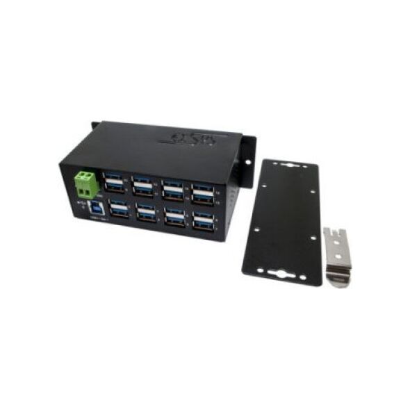 Exsys EXSYS EX-1113HMS 16-portowy koncentrator USB 3.0/3.1(Gen1) Din-Rail-Kit 15KV ESD z ochroną przeciwprzepięciową