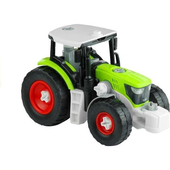 LeanToys Lean Toys Montavimo traktorius su priekaba medienai 43 cm
