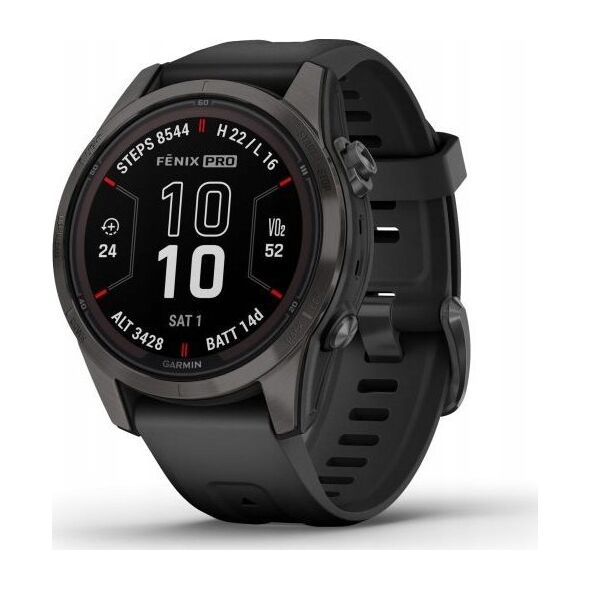 Zegarek sportowy Garmin Garmin fēnix® 7S Pro Sapphire Solar Carbon Grey DLC Titanium/Black 42mm
