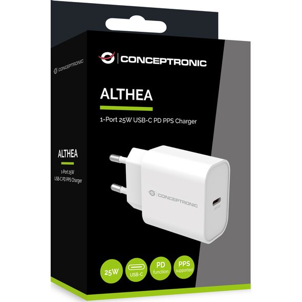 Ładowarka Conceptronic CONCEPTRONIC Ladegerät 1Port  25W,USB-C              PD weiß