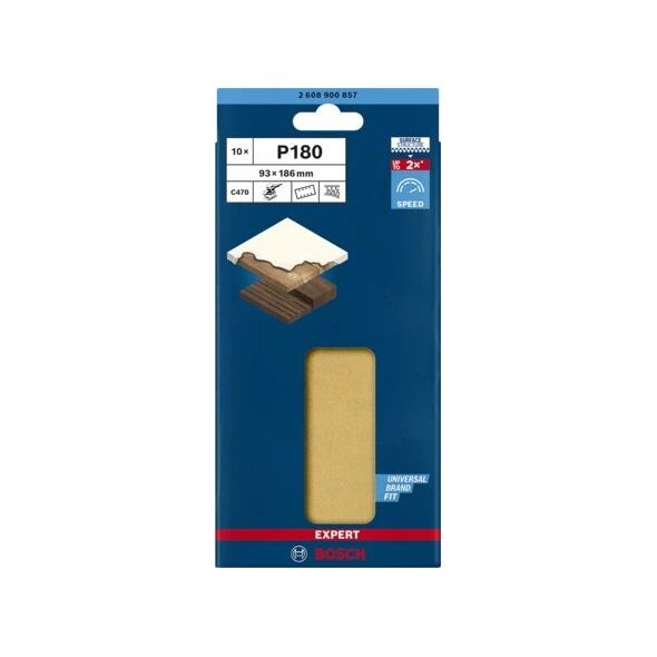 Bosch Bosch EXPERT Sanding Pad C470, 93x186mm,K180, 10x
