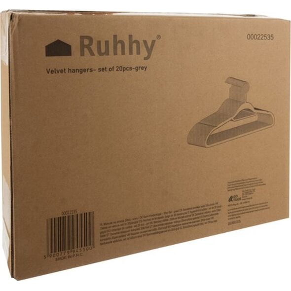 Ruhhy Wieszak na ubrania 20szt.- szary Ruhhy 22535