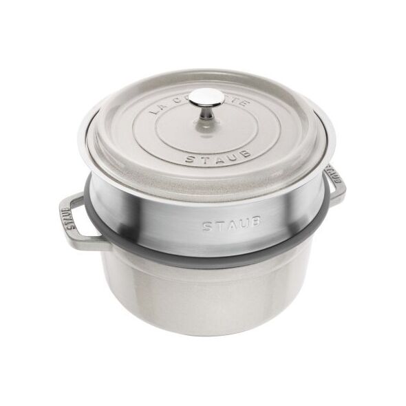 Zwilling Garnek żeliwny okrągły z wkładem STAUB La Cocotte 40508-822-0 - 3.8 ltr. biała trufla