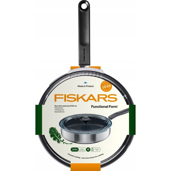 Patelnia Fiskars PAN SAUTE FF 26CM CER COAT W LID 1072314