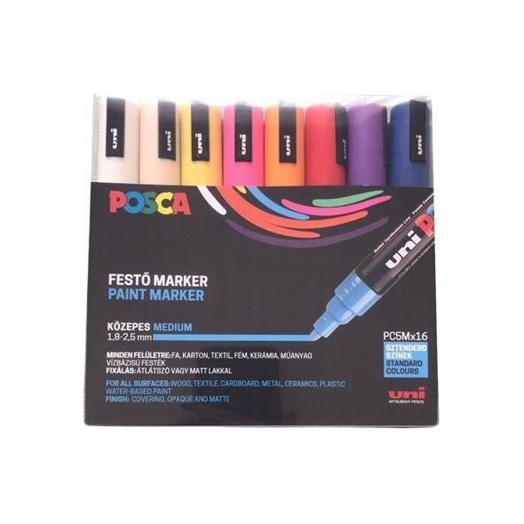UNI-BALL POSCA PC-5M Różne kolory 16 szt.