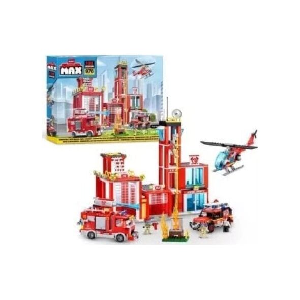 Max MAX CITY Bricks Fire Station, 933pcs