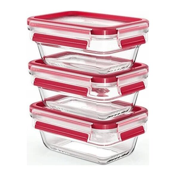 Emsa EMSA Clip&Close Glass Food Storage Box 3-pieces