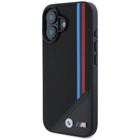 BMW BMHMP16S23PUTRK iPhone 16 6.1" czarny/black hardcase M Meshed Tricolor Stripes MagSafe