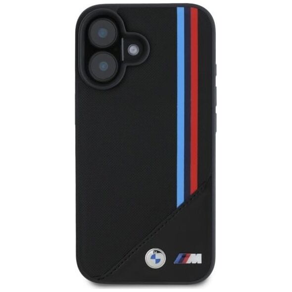 BMW BMHMP16S23PUTRK iPhone 16 6.1" czarny/black hardcase M Meshed Tricolor Stripes MagSafe