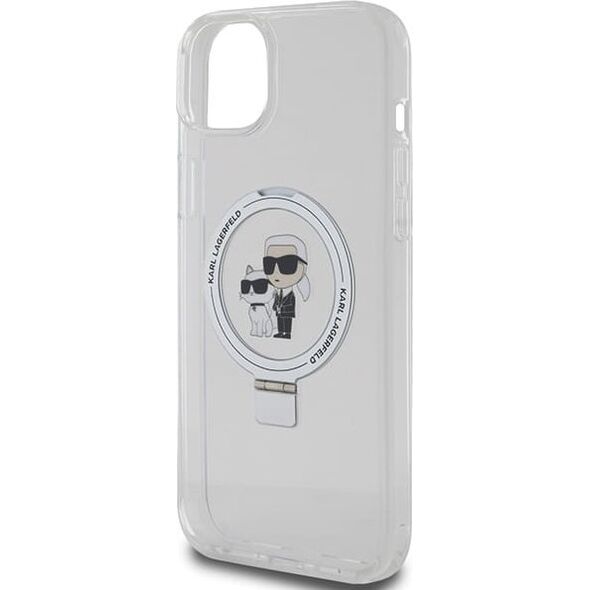 Etui Karl Lagerfeld KLHMP15SHMRSKCH Apple iPhone 15 / 14 / 13 hardcase Ring Stand Karl&Choupettte MagSafe biały/white