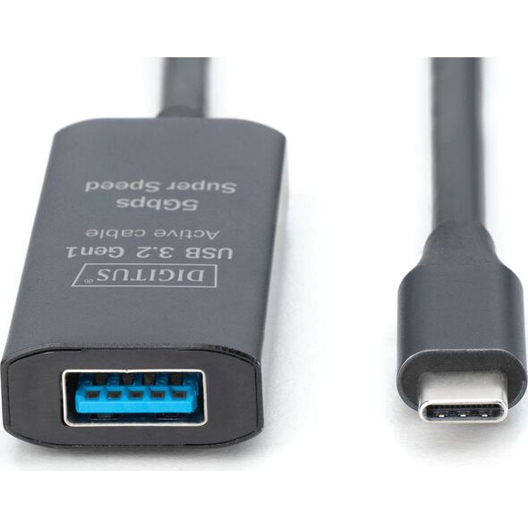 Active USB-C Extension Cable, 10m 5G, USB 3.0, USB-C - USB-A (M/F)