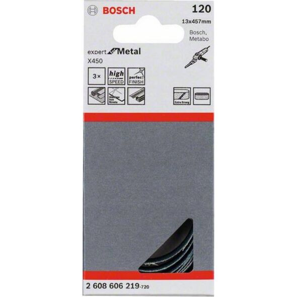 3-piece sanding belt set 13 x 455 mm, 120 Bosch 2608606219