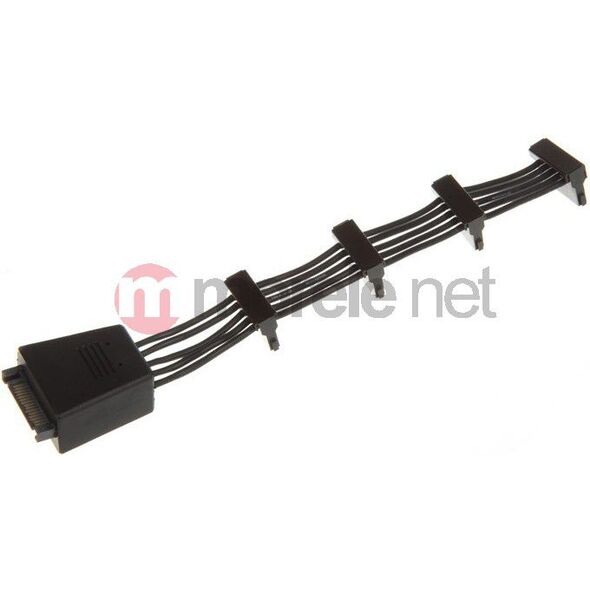 SilverStone SATA 15-pin - SATA 15-pin x4, 0.19m, Czarny (SSTCP06E4SATAIIAnschlusskabel)