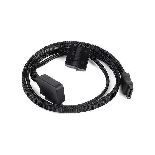 SilverStone SATA - SATA Slimline + Molex, 0.5m, Czarny (SSTCP10)