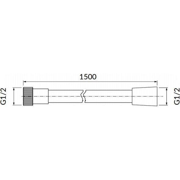 Wąż prysznicowy Omnires srebrny 150cm (SILVER-X150)