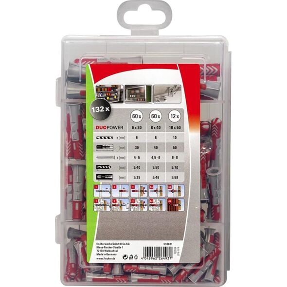 Fischer Fischer Zestaw kołków PROFI-BOX DUOPOWER, 132 elementy