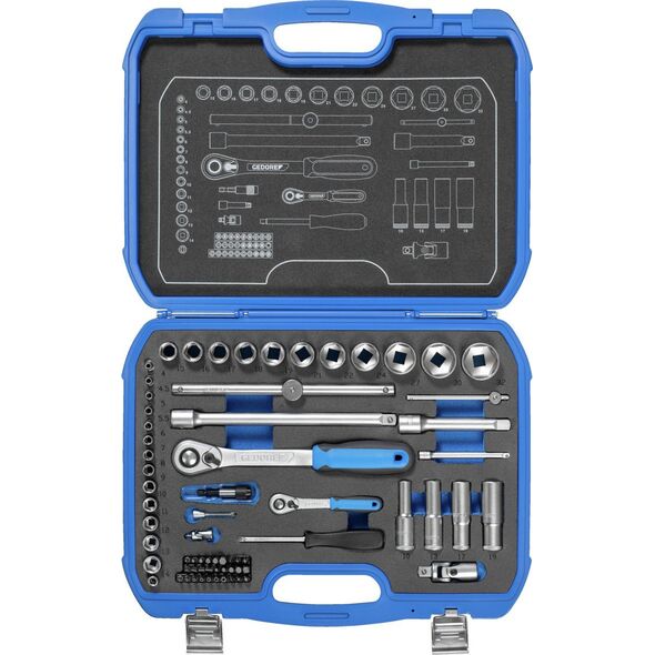 Gedore GEDORE Socket Set 1/4  + 1/2 69-pieces