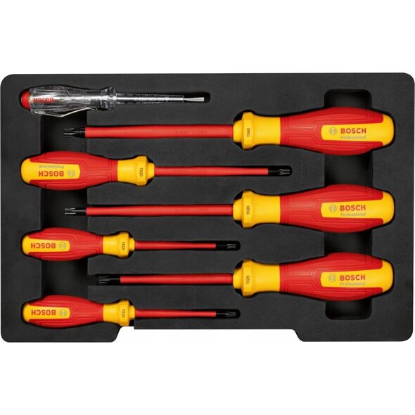 Bosch Bosch VDE screwdriver set TX Professional, 7-piece (red/yellow, 6 VDE screwdrivers, phase tester SL3)