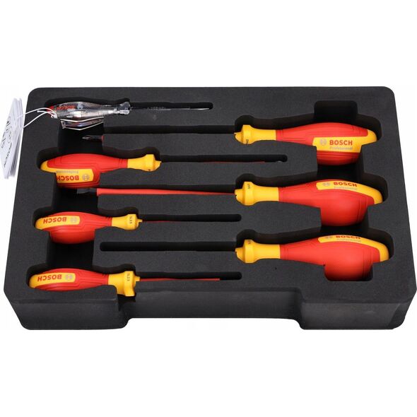 Bosch Bosch VDE screwdriver set PH/SL Professional, 7-piece (red/yellow, 6 VDE screwdrivers, phase tester SL3)