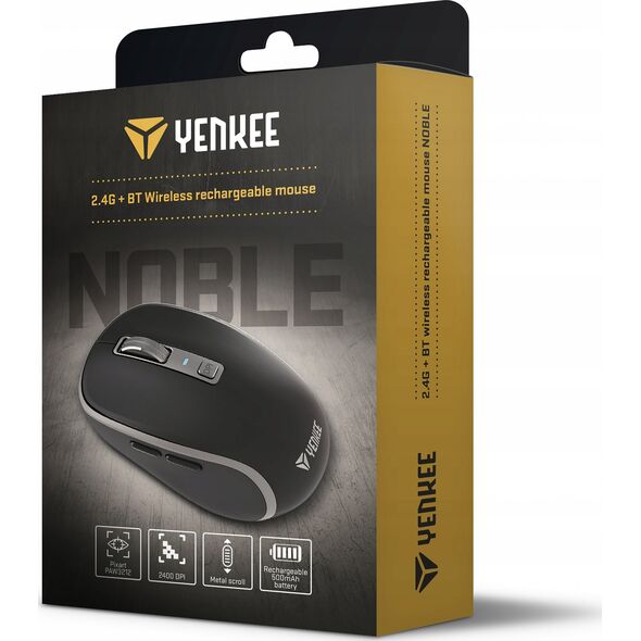Mysz Yenkee Mysz bezprzewodowa Dual WiFi+Bluetooth akumulator 5 przycisków