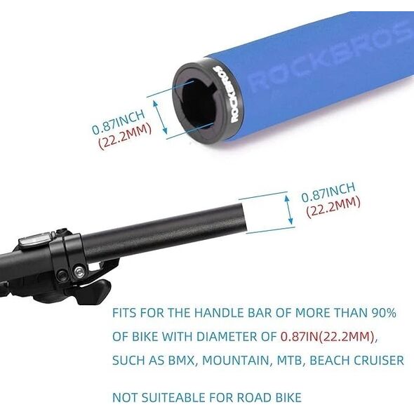 RockBros Uchwyty rowerowe Rockbros BT1001BLBK z gąbki na kierownicę - niebiesko-czarne