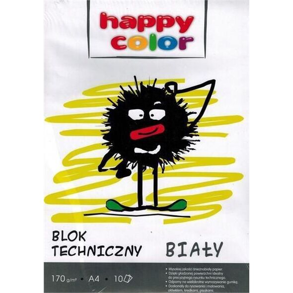 Happy Color Blok techniczny A4 10k biały 170g